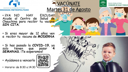 Puntos especificos de vacunación COVID sin cita en Granada