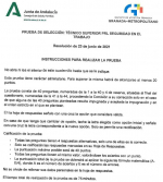 El Distrito Granada Metropolitano publica el cuestionario y la plantilla de respuestas del examen de Técnico de Prevención de Riesgos Laborales especialidad Seguridad en el Trabajo