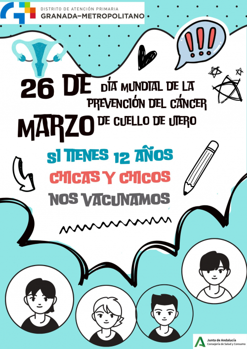Con motivo del 26 de Marzo, Día Internacional para la prevención del cáncer de cuello de útero, los centros de salud del Distrito Sanitario Granada Metropolitano realizan numerosas actividades de sensibilización e información a la población.