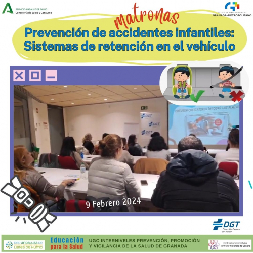 El Distrito de Atención Primaria Granada-Metropolitano y la DGT organizan un Plan de formación en Sistemas de Retención Infantil dirigido a profesionales sanitarios.