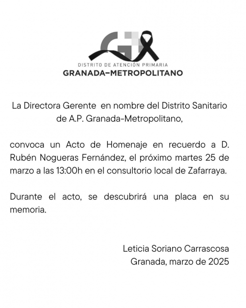 ACTO DE HOMENAJE A D. RUBÉN NOGUERAS FERNÁNDEZ