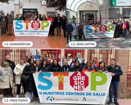 Profesionales del Distrito Granada-Metropolitano realizan varios actos contra las agresiones